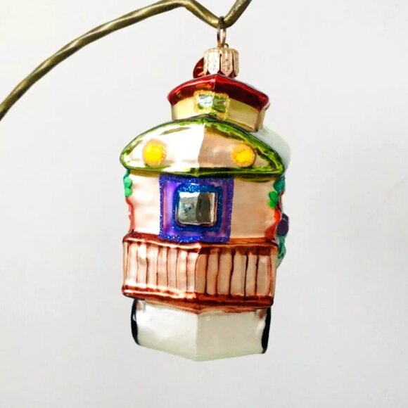 NEW Rare Christopher Radko NORTH POLE EXPRESS TRAIN CART Hand Made Glass Ornamet - Picture 6 of 8